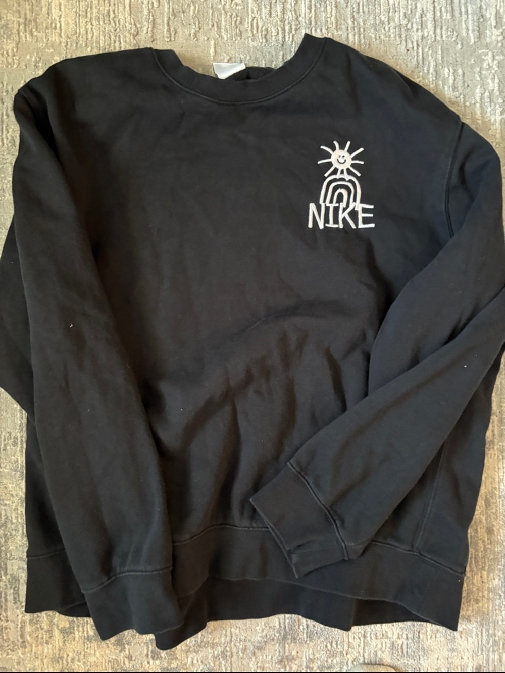 Nike Black Crewneck Sweatshirt with White Logo Graphic